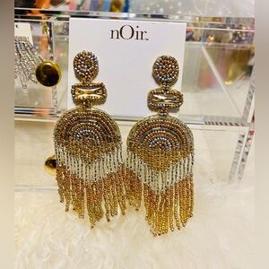 nOir Jewelry Multicolor Beaded Fringe Earrings